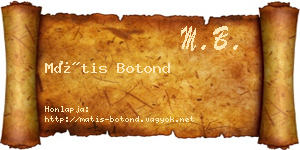 Mátis Botond névjegykártya
