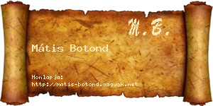 Mátis Botond névjegykártya